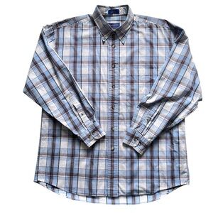 Pendleton Mens EUC Cotton Shirt Sz L Blue Plaid